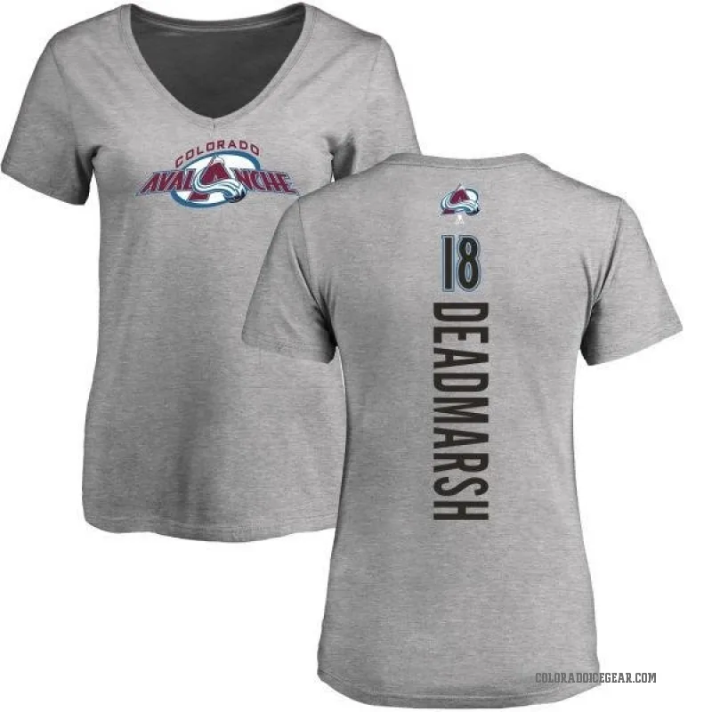 Adam Deadmarsh Women's Ash Colorado Avalanche Backer T-Shirt -