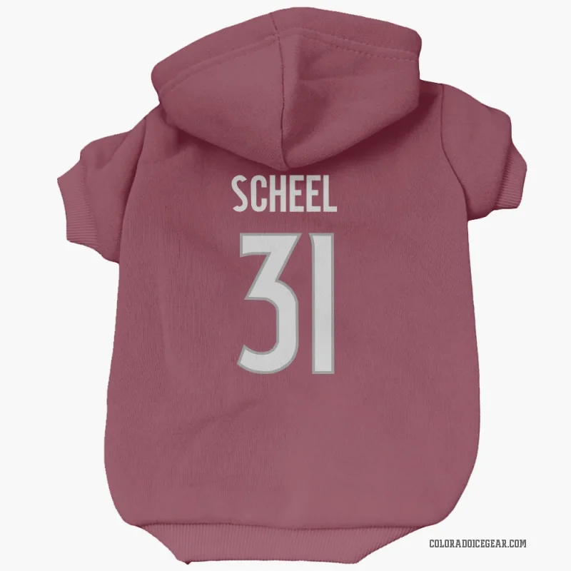 Adam Scheel  Colorado Avalanche   Burgundy Cat & Dog Pet Hoodie