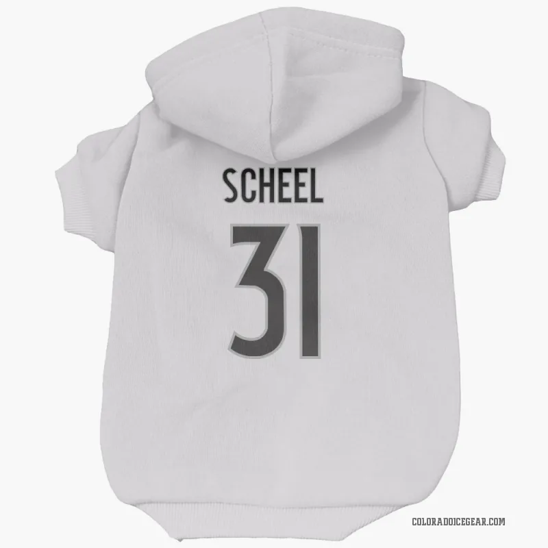 Adam Scheel  White Colorado Avalanche  Cat & Dog Pet Hoodie