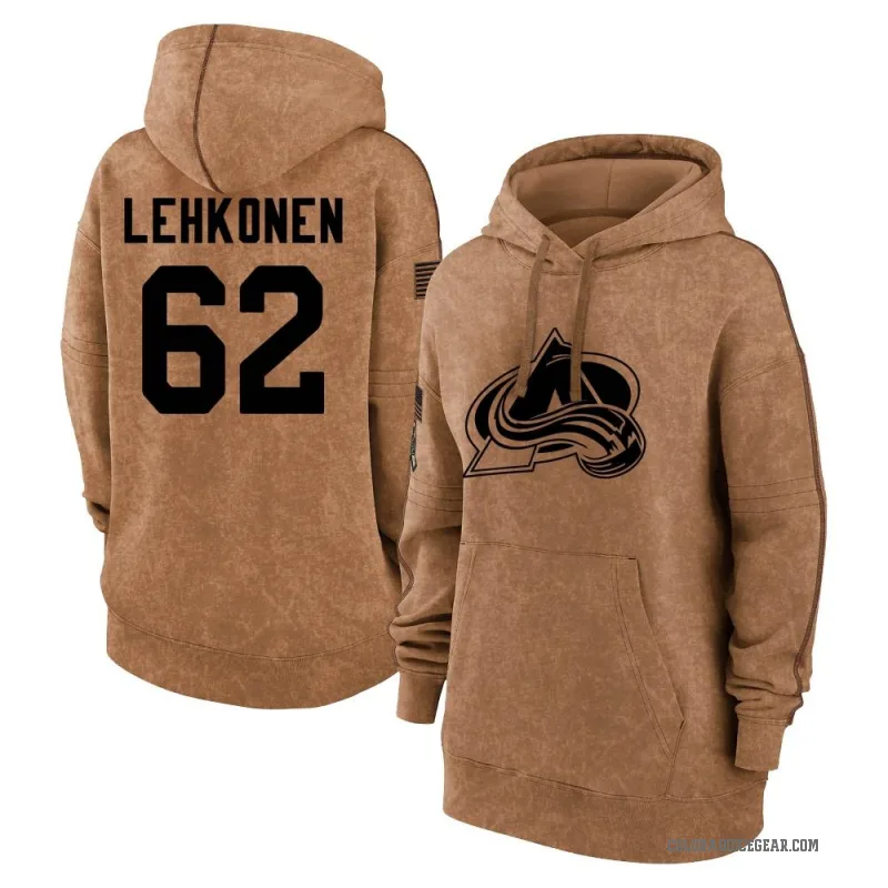 Artturi Lehkonen Women's Brown Colorado Avalanche 2023 Salute to Service Pullover Hoodie