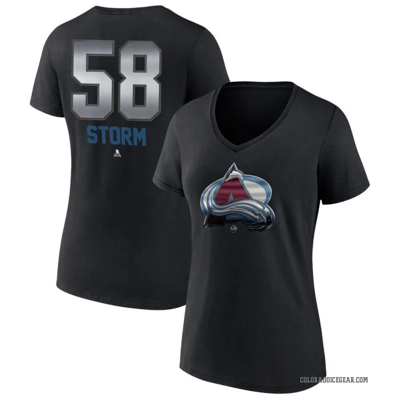 Ben Storm Women's Black Colorado Avalanche Midnight Mascot Logo V-Neck T-Shirt