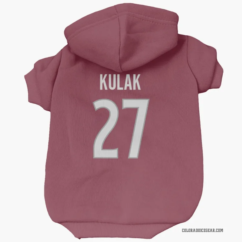 Brett Kulak  Colorado Avalanche   Burgundy Cat & Dog Pet Hoodie
