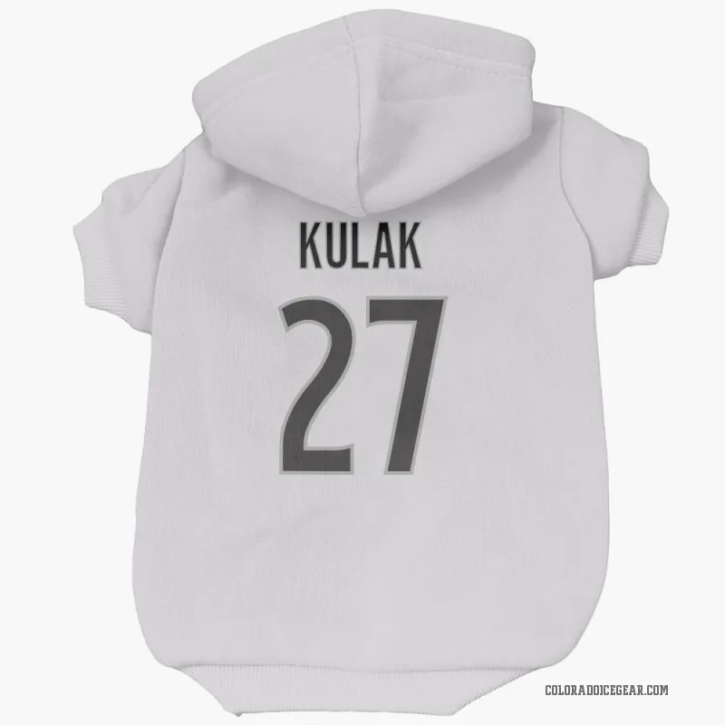 Brett Kulak  White Colorado Avalanche  Cat & Dog Pet Hoodie