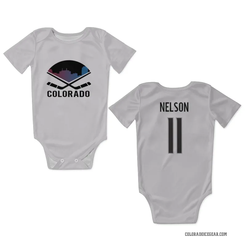 Brock Nelson  White Colorado Avalanche  Newborn & Infant Bodysuit