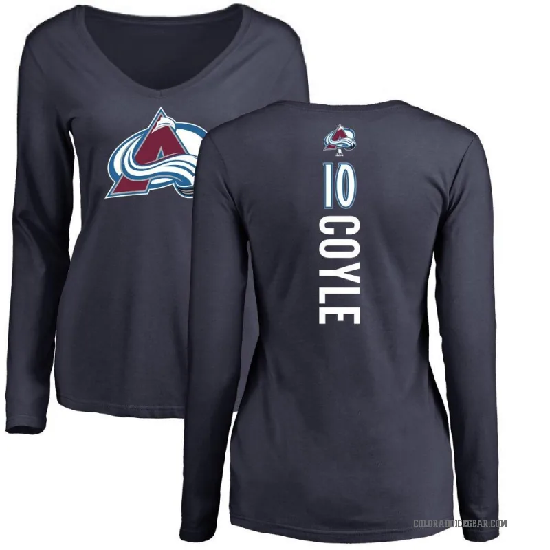 Charlie Coyle Women's Navy Colorado Avalanche Backer Long Sleeve T-Shirt -