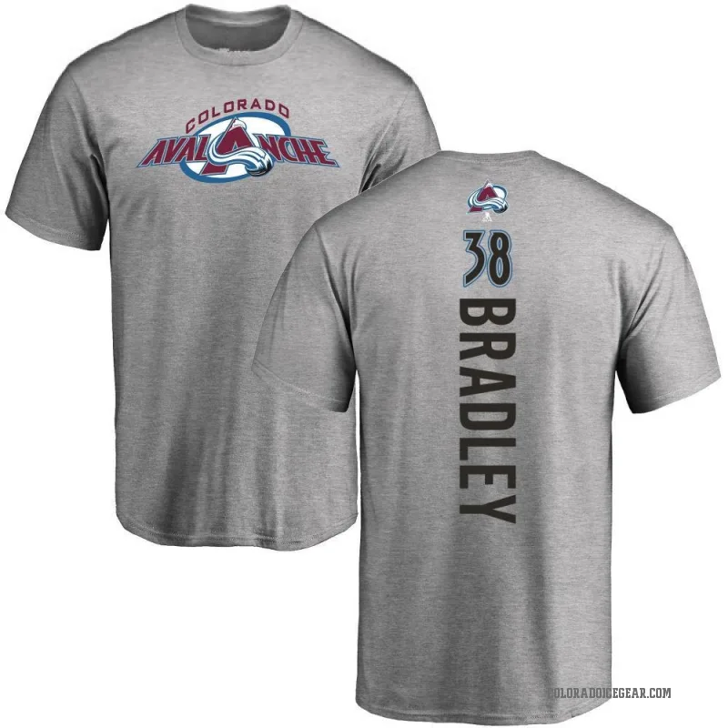 Chase Bradley Men's Ash Colorado Avalanche Backer T-Shirt -