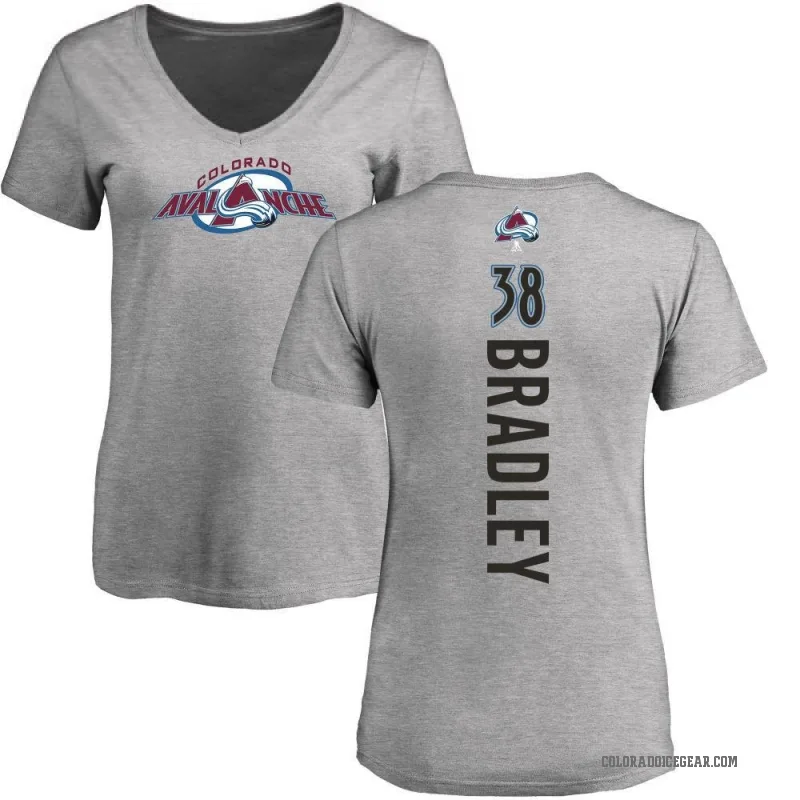 Chase Bradley Women's Ash Colorado Avalanche Backer T-Shirt -
