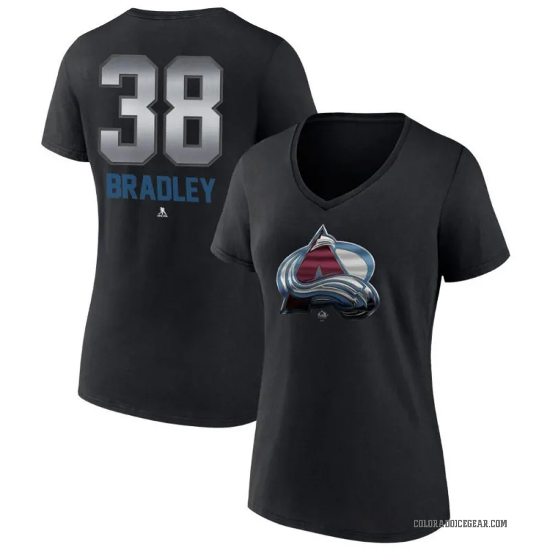 Chase Bradley Women's Black Colorado Avalanche Midnight Mascot Logo V-Neck T-Shirt