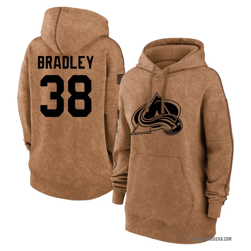 Chase Bradley Women's Brown Colorado Avalanche 2023 Salute to Service Pullover Hoodie