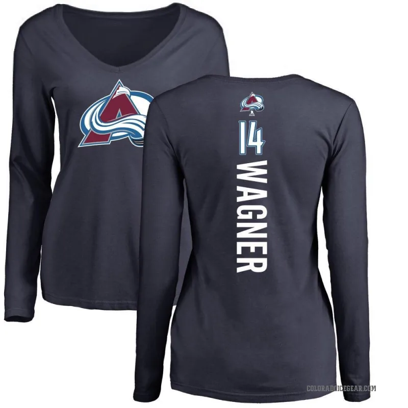 Chris Wagner Women's Navy Colorado Avalanche Backer Long Sleeve T-Shirt -