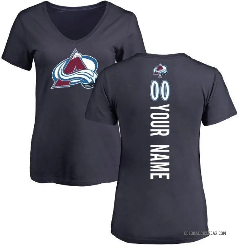 Custom Women's Navy Colorado Avalanche Backer T-Shirt -
