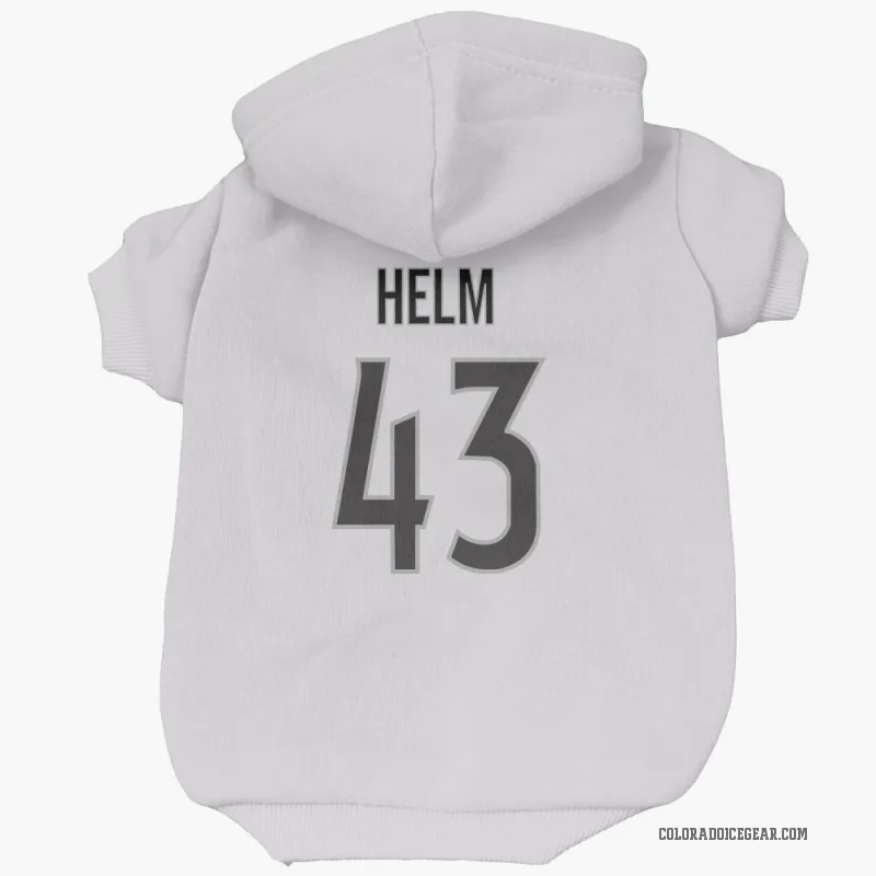 Darren Helm  White Colorado Avalanche  Cat & Dog Pet Hoodie