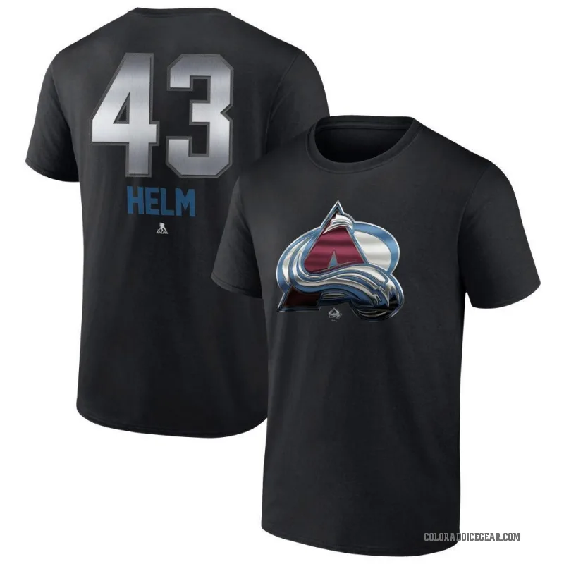 Darren Helm Youth Black Colorado Avalanche Midnight Mascot Logo T-Shirt