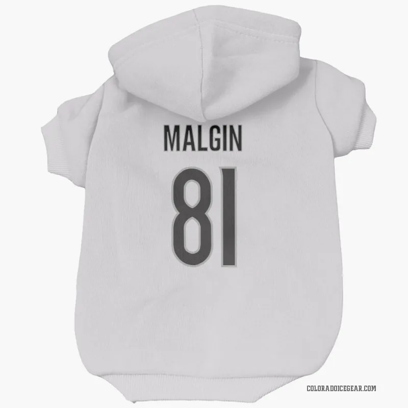 Denis Malgin  White Colorado Avalanche  Cat & Dog Pet Hoodie