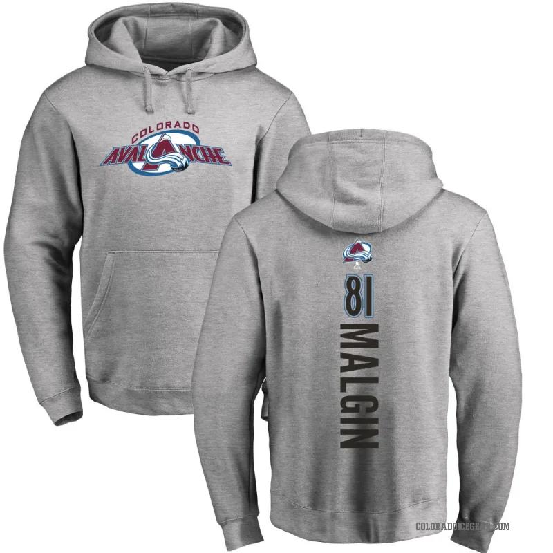 Denis Malgin Youth Colorado Avalanche Branded Ash Backer Pullover Hoodie