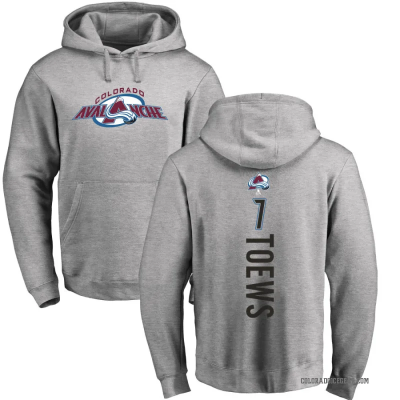 Devon Toews Men's Colorado Avalanche Branded Ash Backer Pullover Hoodie