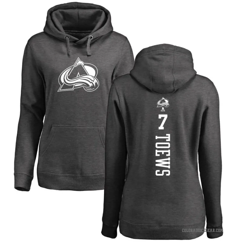 Devon Toews Women's Charcoal Colorado Avalanche Branded One Color Backer Pullover Hoodie