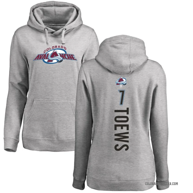 Devon Toews Women's Colorado Avalanche Branded Ash Backer Pullover Hoodie