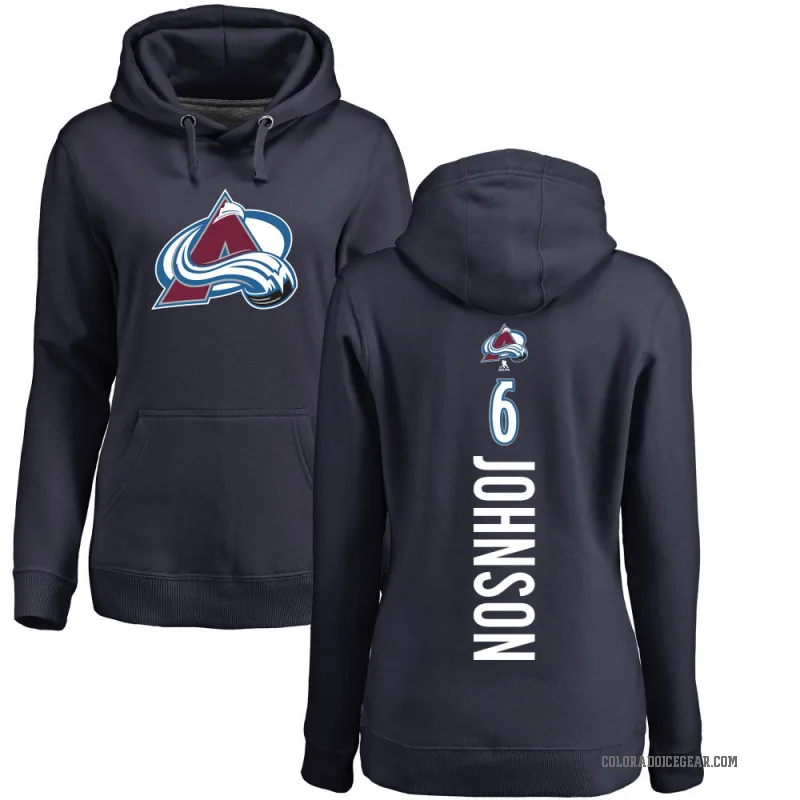 Erik Johnson Women's Navy Colorado Avalanche Branded Backer Pullover Hoodie