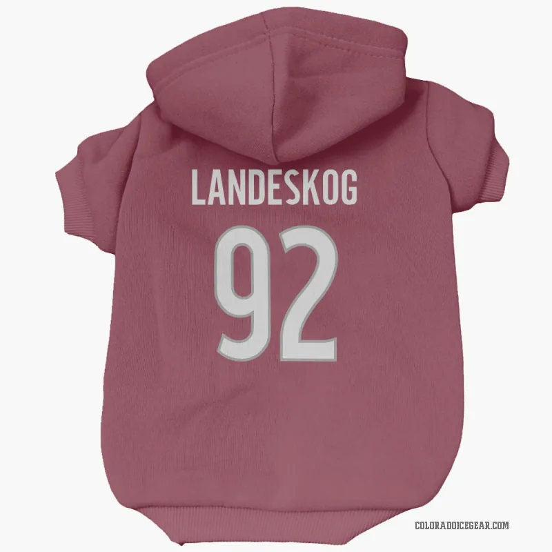 Gabriel Landeskog  Colorado Avalanche   Burgundy Cat & Dog Pet Hoodie