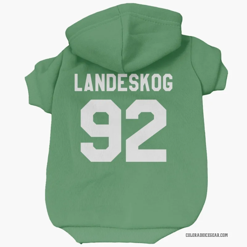 Gabriel Landeskog  Green Colorado Avalanche  Cat & Dog Pet Hoodie