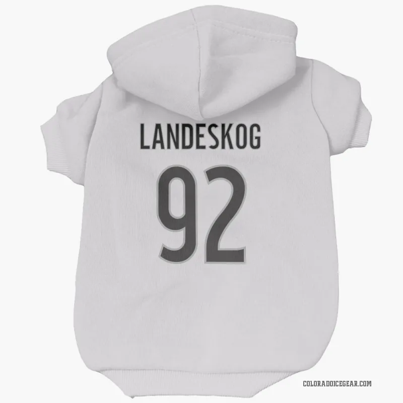 Gabriel Landeskog  White Colorado Avalanche  Cat & Dog Pet Hoodie