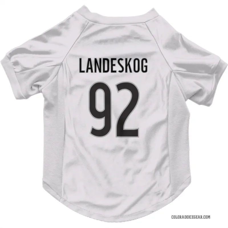 Gabriel Landeskog  White Colorado Avalanche  Cat & Dog Pet Jersey