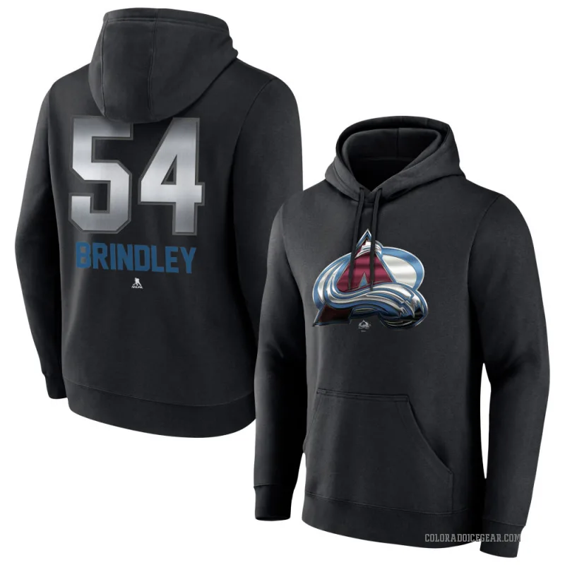 Gavin Brindley Men's Black Colorado Avalanche Branded Midnight Mascot Logo Pullover Hoodie