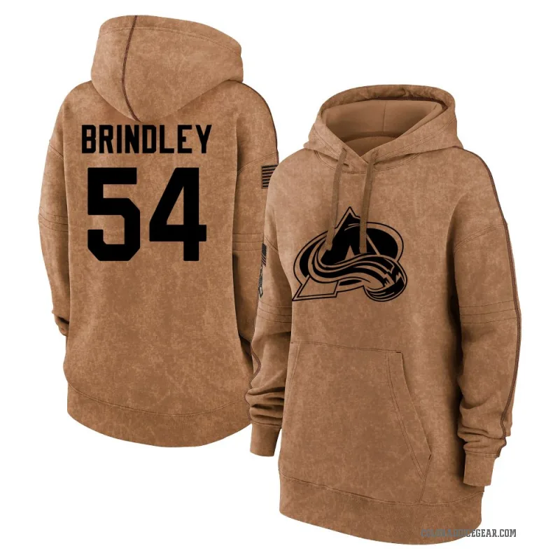 Gavin Brindley Women's Brown Colorado Avalanche 2023 Salute to Service Pullover Hoodie