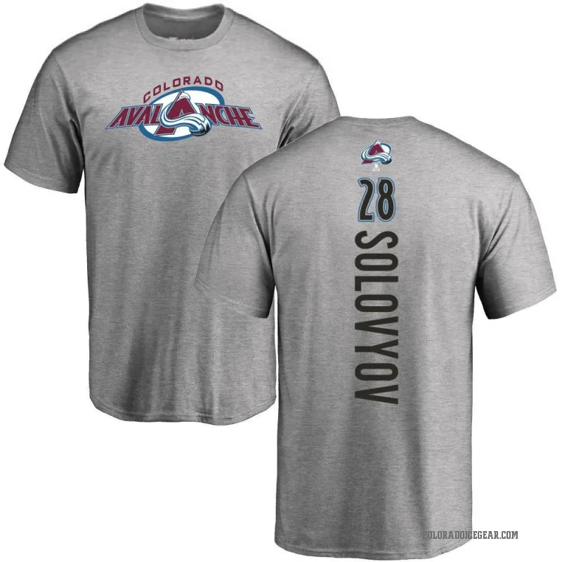Ilya Solovyov Men's Ash Colorado Avalanche Backer T-Shirt -