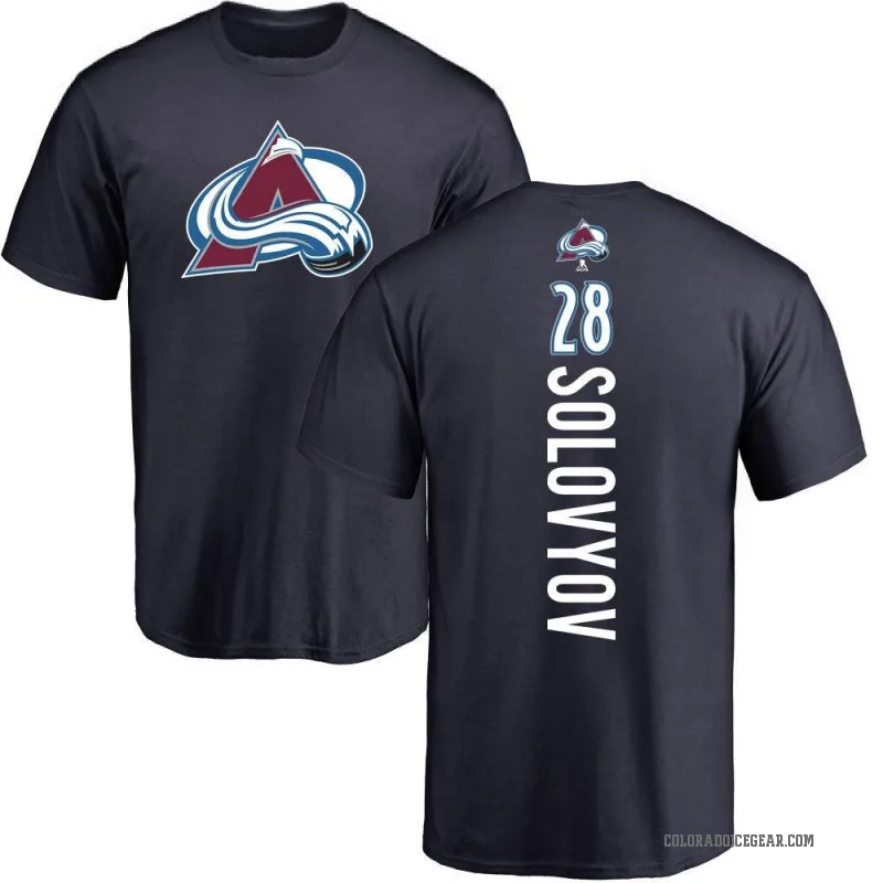 Ilya Solovyov Men's Navy Colorado Avalanche Backer T-Shirt -