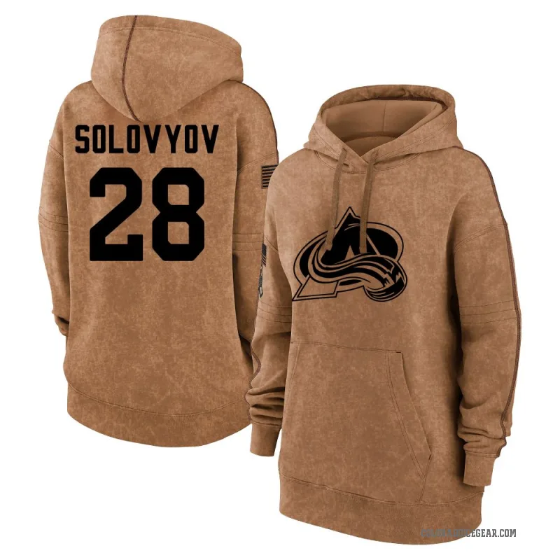 Ilya Solovyov Women's Brown Colorado Avalanche 2023 Salute to Service Pullover Hoodie