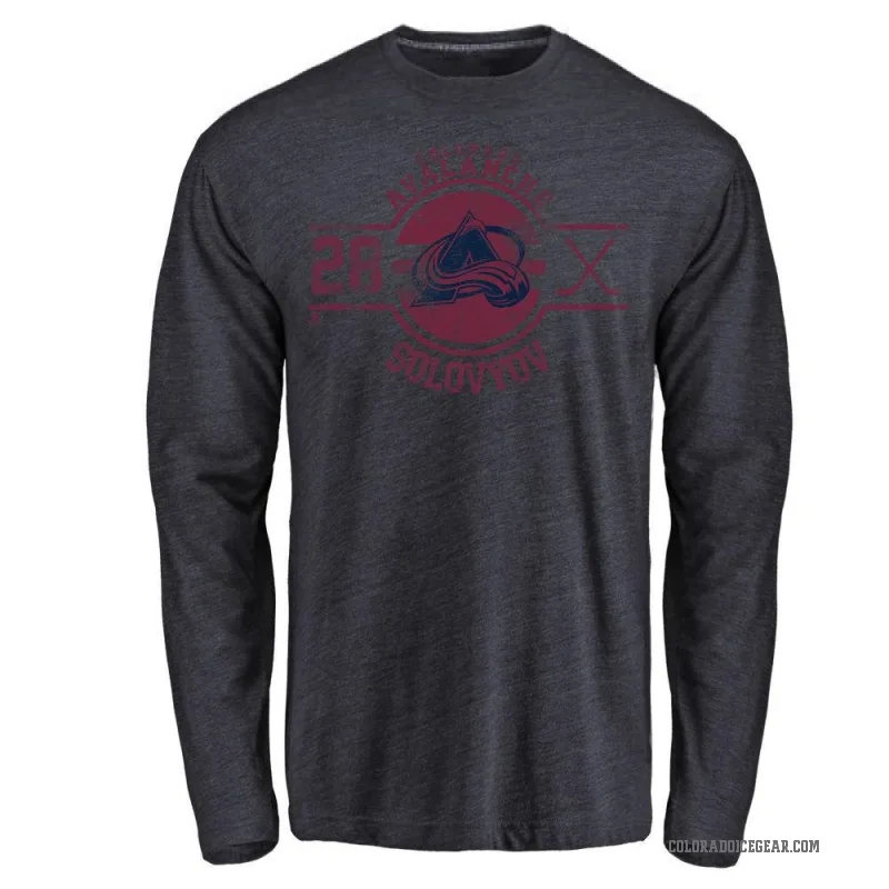 Ilya Solovyov Youth Navy Colorado Avalanche Insignia Long Sleeve T-Shirt -