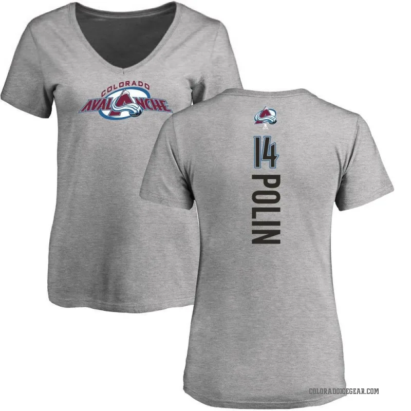Jason Polin Women's Ash Colorado Avalanche Backer T-Shirt -