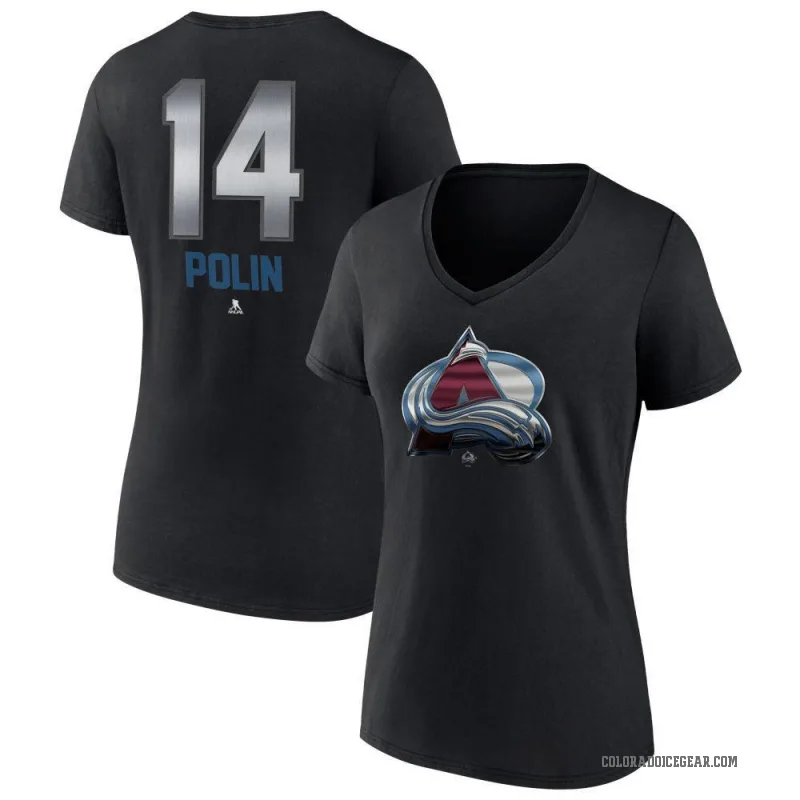 Jason Polin Women's Black Colorado Avalanche Midnight Mascot Logo V-Neck T-Shirt