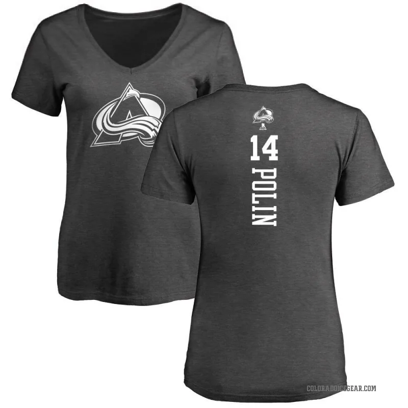 Jason Polin Women's Charcoal Colorado Avalanche One Color Backer T-Shirt -