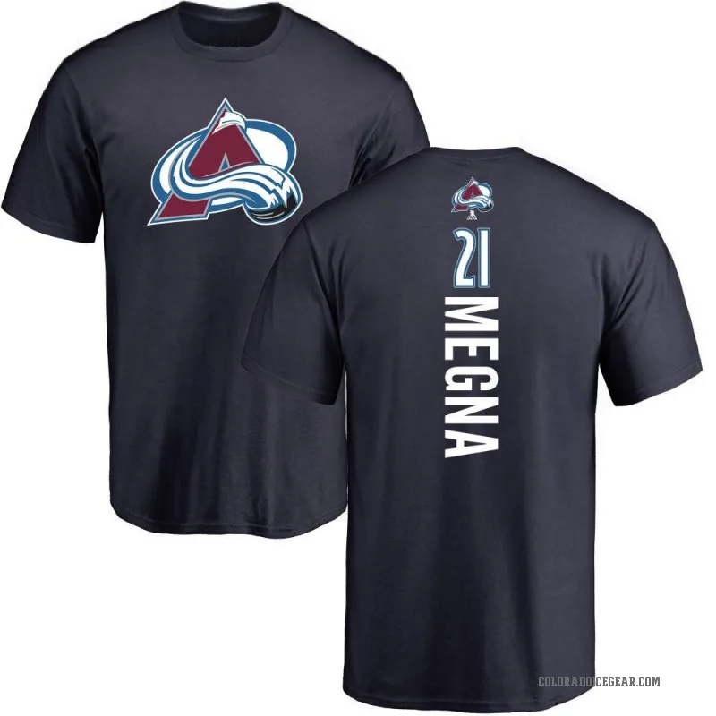 Jayson Megna Youth Navy Colorado Avalanche Backer T-Shirt -