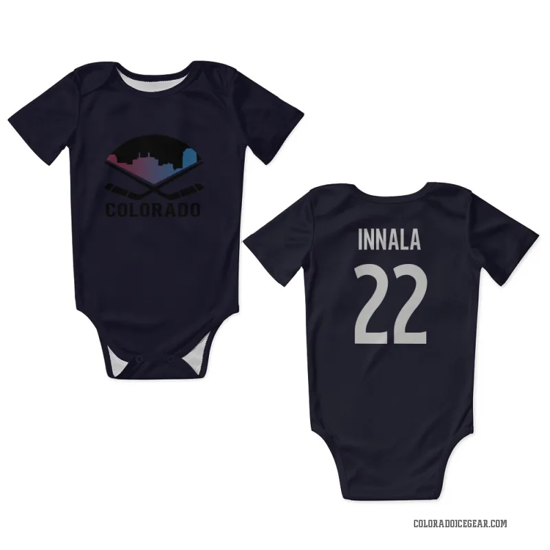Jere Innala  Navy Colorado Avalanche  Newborn & Infant Bodysuit