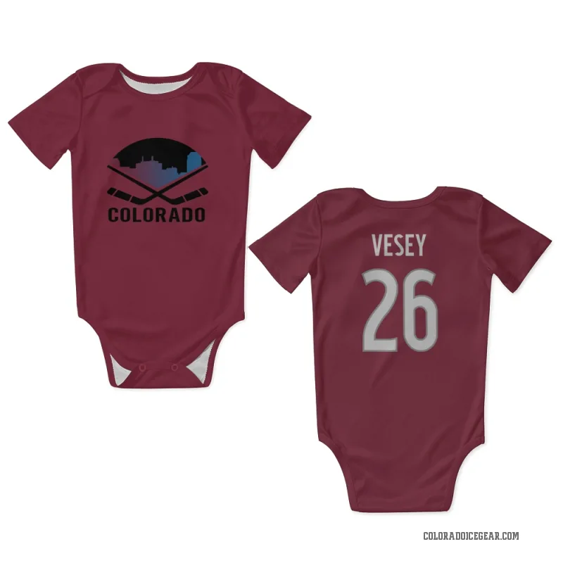 Jimmy Vesey  Colorado Avalanche   Burgundy Newborn & Infant Bodysuit