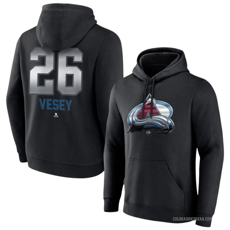 Jimmy Vesey Men's Black Colorado Avalanche Branded Midnight Mascot Logo Pullover Hoodie