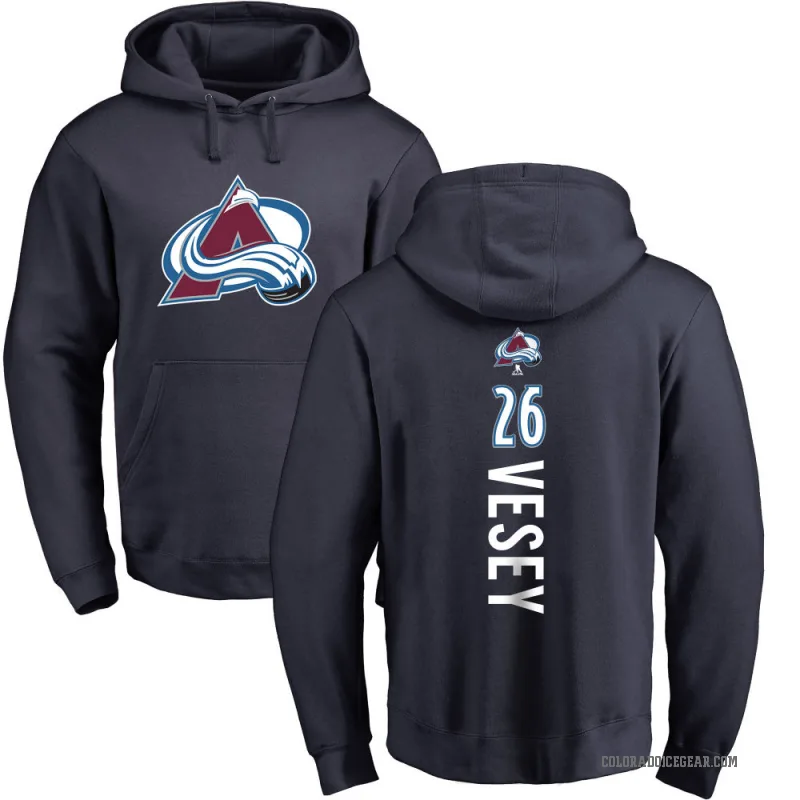 Jimmy Vesey Men's Navy Colorado Avalanche Branded Backer Pullover Hoodie