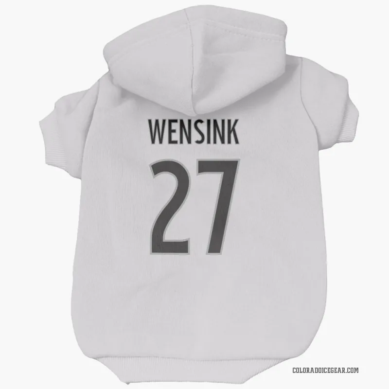 John Wensink  White Colorado Avalanche  Cat & Dog Pet Hoodie