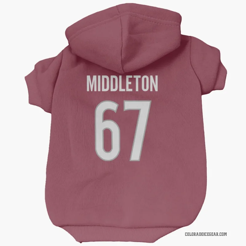 Keaton Middleton  Colorado Avalanche   Burgundy Cat & Dog Pet Hoodie