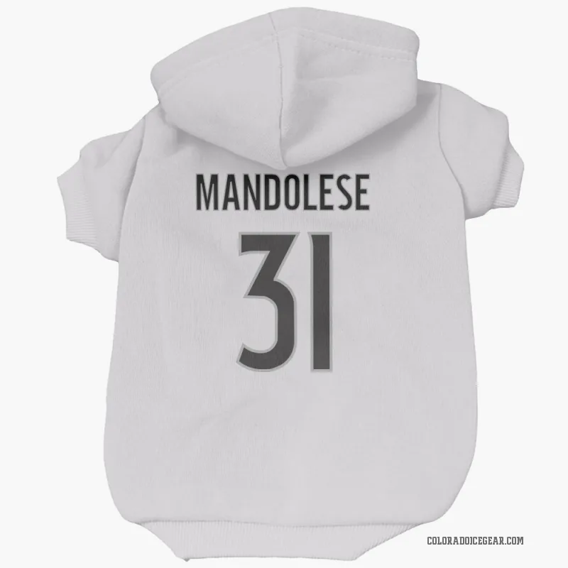 Kevin Mandolese  White Colorado Avalanche  Cat & Dog Pet Hoodie