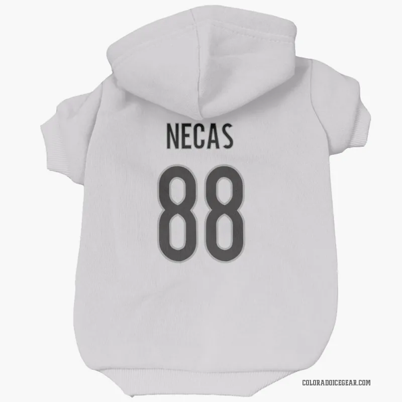 Martin Necas  White Colorado Avalanche  Cat & Dog Pet Hoodie