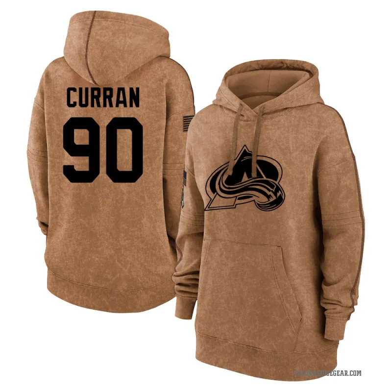 Maxmilian Curran Women's Brown Colorado Avalanche 2023 Salute to Service Pullover Hoodie