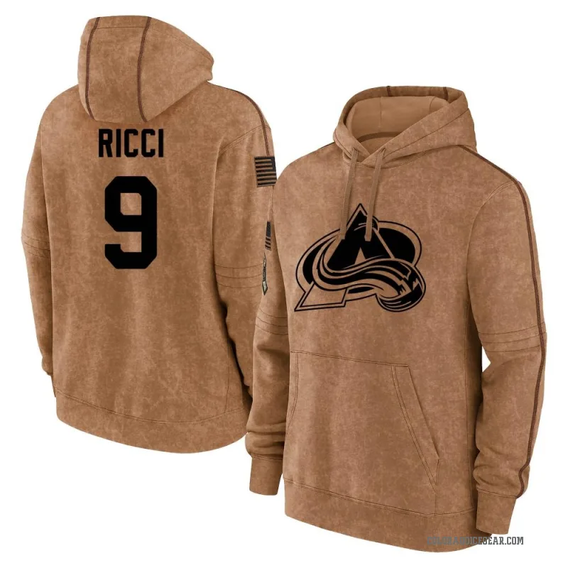 Mike Ricci Men's Brown Colorado Avalanche 2023 Salute to Service Club Pullover Hoodie