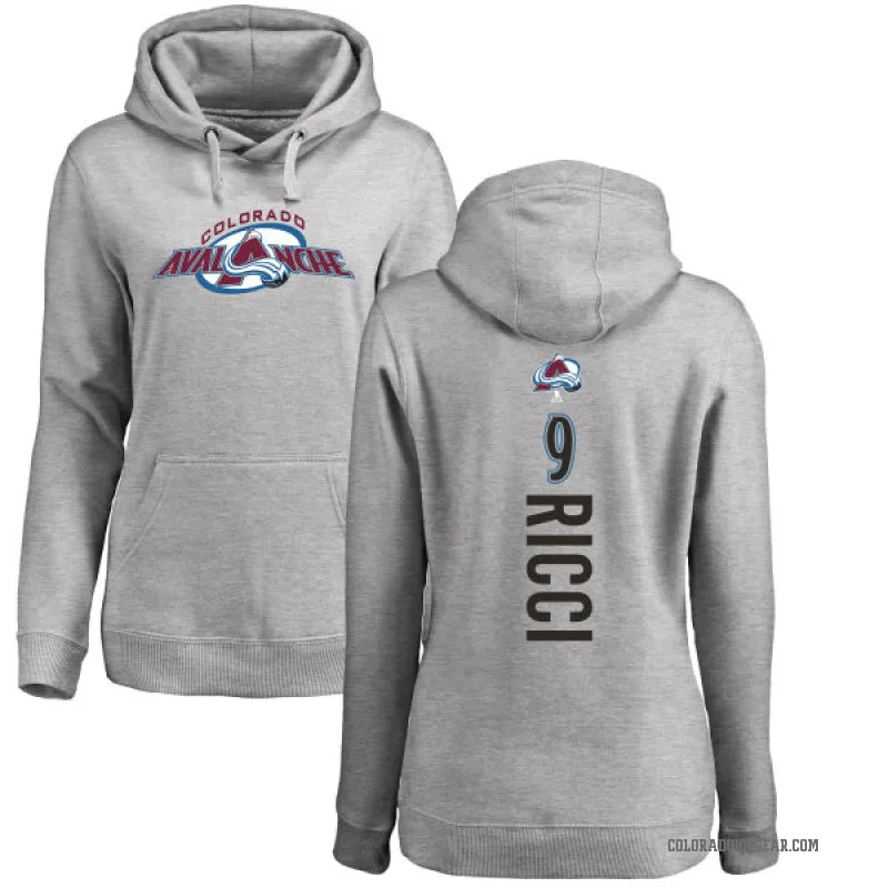 Mike Ricci Women's Colorado Avalanche Branded Ash Backer Pullover Hoodie