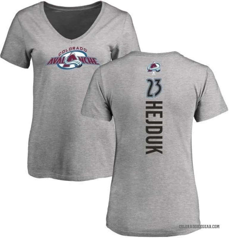 Milan Hejduk Women's Ash Colorado Avalanche Backer T-Shirt -