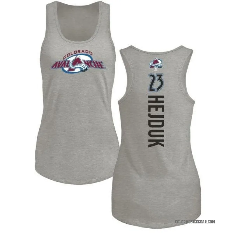Milan Hejduk Women's Ash Colorado Avalanche Backer Tank Top -